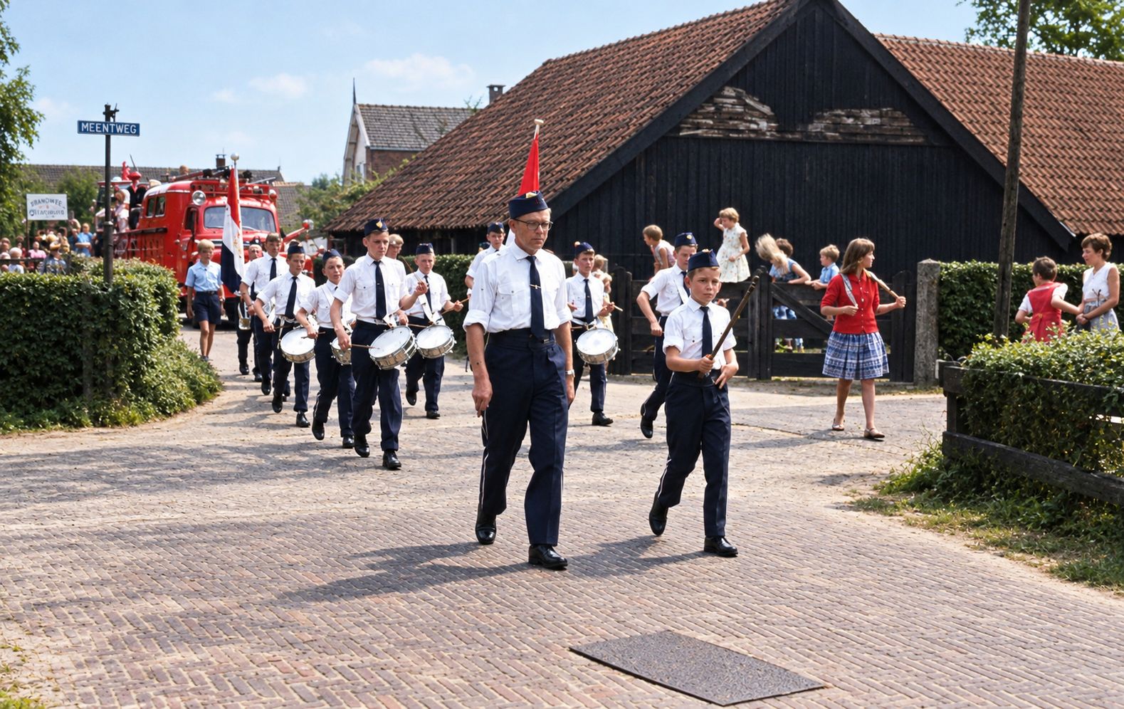 Drumband 5 mei optocht jaren 60