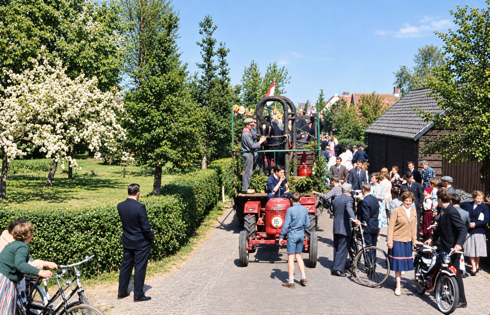 Bevrijdingsoptocht jaren 60 met smederij